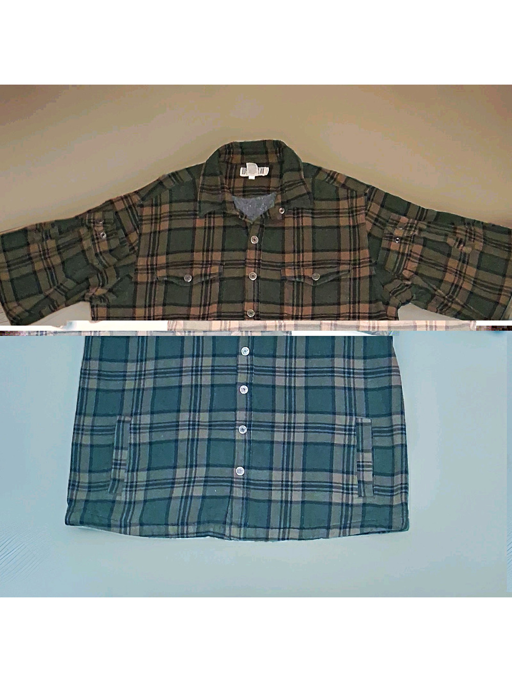 Duluth Trading Co Men's XL Plaid Flannel L/S Button Front Shirt Pockets Green